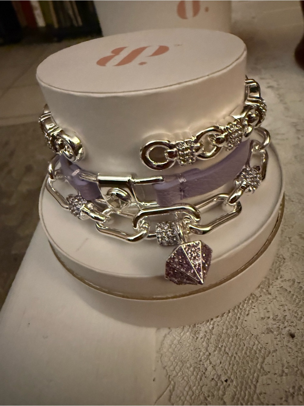 Summer stack purple diamond charm